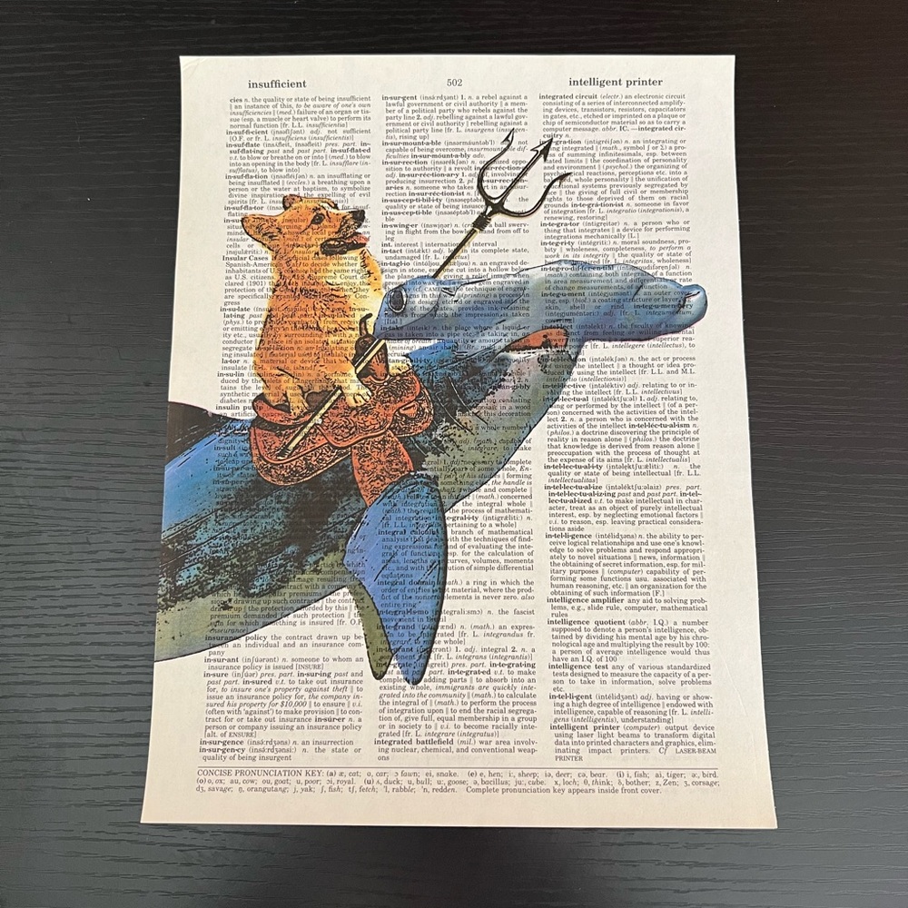 Corgi and Shark Dictionary Art Print—NWOT